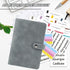 GVRGO Binder A6, Nnx Note Pad Style with Zippered Pocket, Holds 12+12 Budget Cards + 14+10 Sticky Sheet Monthly Planner * 2+5 Color Folders * 1 Gr...