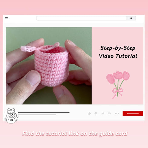 Lily's Lyric Flower Crochet Kit | Tulip Flowerpot | Step-by-Step Video Tutorial for Adults Teenagers | DIY Home Decoration Craft Gift Idea Purple&...