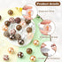 50 Pcs/Set Coconut Brown Leopard Print Beads Bracelet Bead Kit with Chain Clasp Candy Color Acrylic Round Spacer Beads for Jewelry Making...