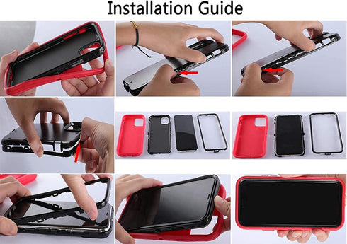 for iPhone 13 Pro Max 6.7" Case with Belt Clip Holster, with 2 Screen Protector, Military Grade Full Body Protection Shockproof Phone Case (BlackO...