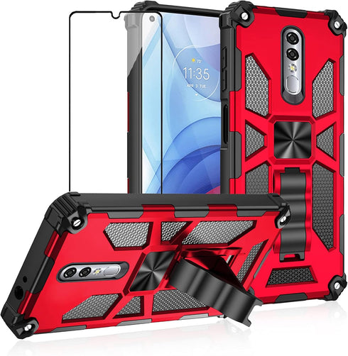 Asuwish Compatible with Coolpad Legacy Brisa Case and Tempered Glass Screen Protector Cover Cell Accessories Stand Kickstand Rugged Phone Cases fo...