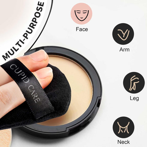 6 Pcs Triangle Powder Puff with 2 Travel Cases, Setting Powder Puffs for Face, Velour Makeup Puff for Loose Powder Body Powder, Blender Sponge Fou...