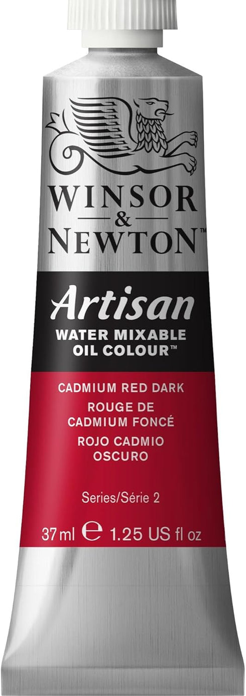Winsor & Newton Artisan Water Mixable Oil Colour, 1.25-oz (37ml), Cadmium Red Dark...
