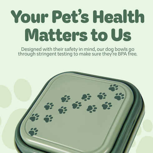 Collapsible Dog Water Bowl 30oz, 2 in 1 Portable Travel Dog Food Bowl with Lid, Easy Carry Loop Handle, Foldable Dog and Cat Food Bowl, Perfect fo...