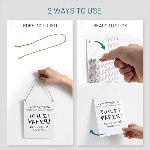 Airbnb Essentials For Hosts - 6"x8" Acrylic Do Not Flush Sign For Bathroom, Cute & Gentle Restroom Toilet Sign, Funny Bathroom Signs (Ready to Han...
