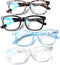 Henotin 4-Pack Blue Light Blocking Reading Glasses Women Men,Spring Hinge Computer Readers,Anti UV Ray Square Nerd Eyeglasses (4 pack Mix Color, 1...