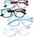 Henotin 4-Pack Blue Light Blocking Reading Glasses Women Men,Spring Hinge Computer Readers,Anti UV Ray Square Nerd Eyeglasses (4 pack Mix Color, 1...