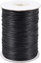 200 Yards Black Korean Waxed Polyester Cord Threads Braided Beading Cords Necklace Bracelet Wire String 1mm with Spool for Sewing Jewelry Making M...