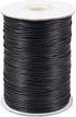 200 Yards Black Korean Waxed Polyester Cord Threads Braided Beading Cords Necklace Bracelet Wire String 1mm with Spool for Sewing Jewelry Making M...