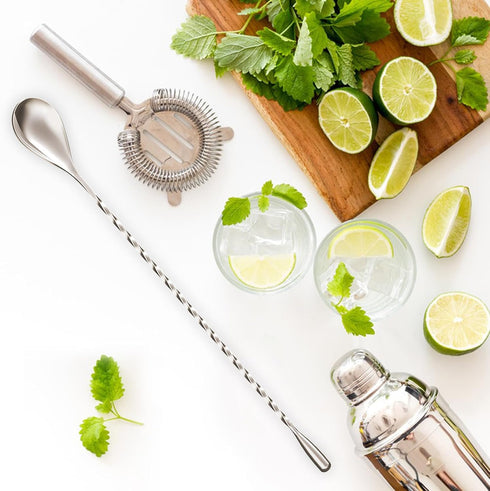 2Pcs Cocktail Spoon Long Handle Bar Spoon - 12" Metal Spoons Drink Mixers for Cocktails Stainless Steel Spoons Stirring Spoons for Coffee Bar Acce...