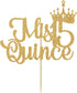 Mis Quince 15 Cake Topper, Hello 15, Cheers to 15 Years, 15th Birthday/Anniversary Party Decorations Gold Glitter....