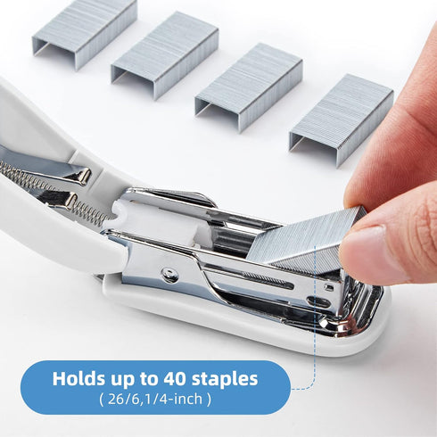 Stapler, 20-50 Sheets Capacity with Staples and Staple Remover Set, Desk Stapler Office Staplers (White-1, 20 Sheet)...