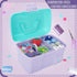 11in Mutipurpose Storage Box Organizer with Removable Tray, Portable Small Craft Box with Handle, Plastic Clear Tool Box Art Case for Makeup, Sewi...