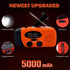 5000mAh Weather Emergency Radio, Portable Solar AM/FM/NOAA Hand Crank Radio, Cell Phone Charger with SOS, 1W LED Flashlight, Headphone Jack, Power...