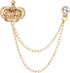 AN KINGPiiN Men's Golden Crown with Stone Detailing Hanging Chain Brooch...