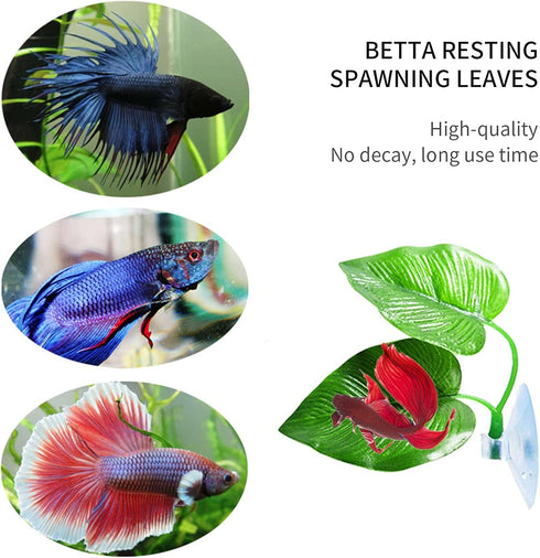 2Pack Beta Leaf Bed Fish Resting Leaf Betta Hammock Beta Tank Decorations Aquarium Plants Betta Fish Accessories for Small Tank...