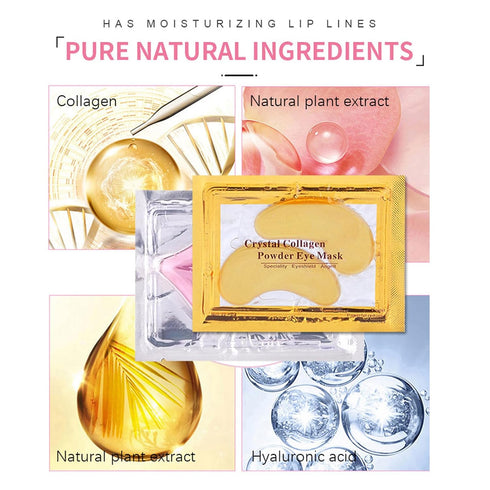 30 Pairs 24K Gold Eye Masks & Lip Masks,Crystal Collagen Eye Patches for Puffy Eyes, Effectively Moisturizing Lip & Eye Skin Care Reducing Fine Li...
