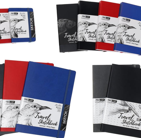 Pro Art Premier Sketch Book Travel 4"x 3" White 74lb Red 80 Sheets, Sketch Book, Sketchbook, Drawing Pad, Sketch Pad, Drawing Paper, Art Book, Dra...