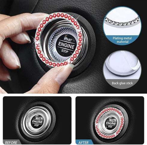 1 Sets 6 Pieces Fluffy Steering Wheel Cover Set for Women,ZYNQACC Diamond Plush Steering Wheel Cover Bling Car Coaster Rhinestone Ring Sticker Aut...