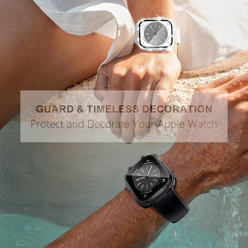Wingle Rugged Waterproof Case for Apple Watch 45mm Series 9 8 7 Screen Protector with Tempered Glass, 2 in 1 Military Grade 360 Full Protective Bu...