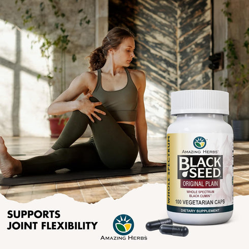 Amazing Herbs Whole Spectrum Black Seed Original Plain, Vegetarian Capsules - Gluten Free, Non GMO, Cold Pressed Nigella Sativa Aids in Digestive ...