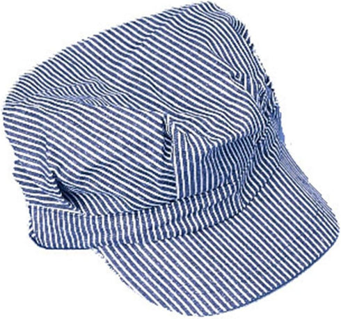 Engineer Hat - Blue and white stripes...