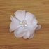 Chenkou Craft Pack of 12pcs Chiffon Flowers Ribbon Bows W/Beads 2-3/8" (60mm) Appliques Wedding Decor Bulk Lots (White)...