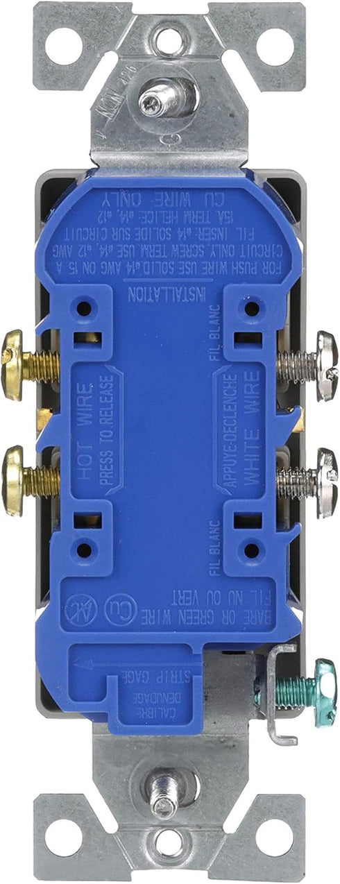 EATON TR1107SG-SP-L Designer Duplex Receptacle, Silver Granite...