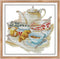Rosyfoxes Cross Stitch Kits Stamped Full Range of Embroidery Starter Kits for Beginners DIY 11CT 3 Strands - Quietly Elegant Tea Set(Printed) 37×3...
