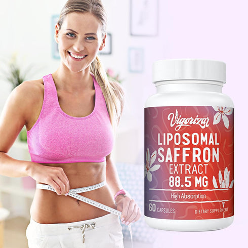 Liposomal Saffron Supplements - 100% Pure Saffron Extract 88.5 mg, Better Bioavailability - 60 Veggie Capsules, Made in USA...