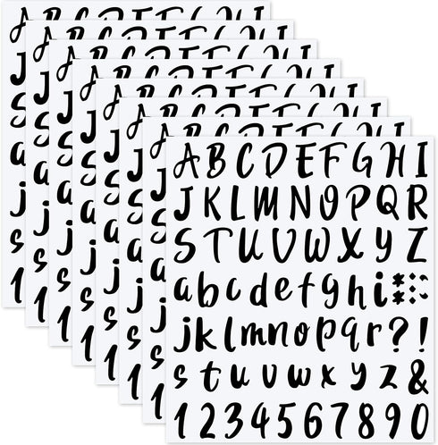 Outus 576 Pieces 8 Sheets Letters Stickers Self Adhesive Vinyl Letter Alphabet Number Stickers Mailbox Numbers Sticker, Decals for Classroom Decor...