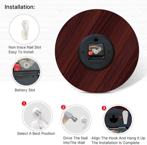 TAHEAT Beach Waves in The Sunset Wall Clock, Silent Non Ticking Battery Operated Clocks, Easy to Read Decorative Wall Clock for Bedroom/Kitchen/Li...