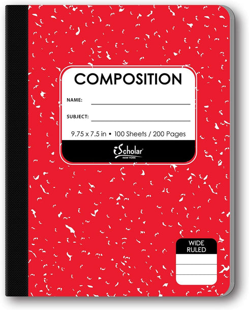 iScholar Composition Book, Wide Ruled, 9.75 x 7.5 - Inches, 100 Sheets, Cover Color May Vary (18100)...