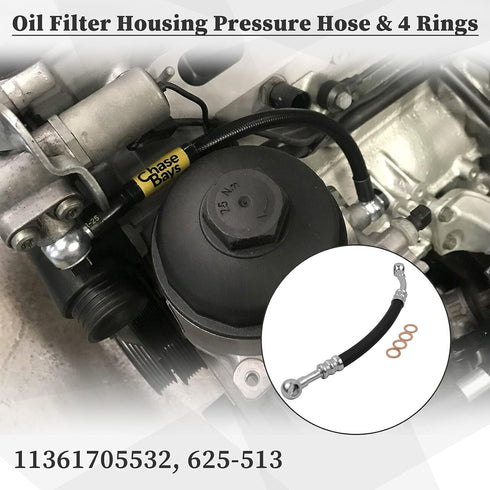 Bicos 11361705532 VANOS Oil Supply Line Hose Compatible with 1993-2009 E36 E38 E46 E39 E53 E60 E61 E65 E66 E83 E85 M54 Engine Oil Line Replacement...
