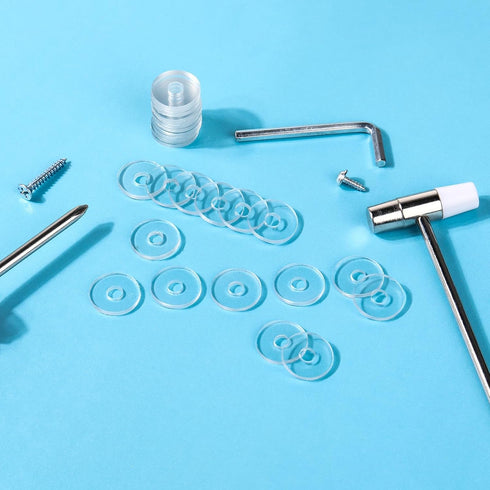 30 Pack 3/4 Inch Clear Plastic Washers, Flat Vinyl Replacement Parts Clear Washer Spacer Nylon Washers for Glass Shower Door Handle Towel Bars Sta...