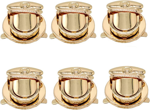 6Pcs Bag DIY Metal Clasp Locks Press Lock Purse Lock Tuck Lock Clasp Hardware Accessories for Purse Hangbag Making and DIY Craft Supplies, Gold...