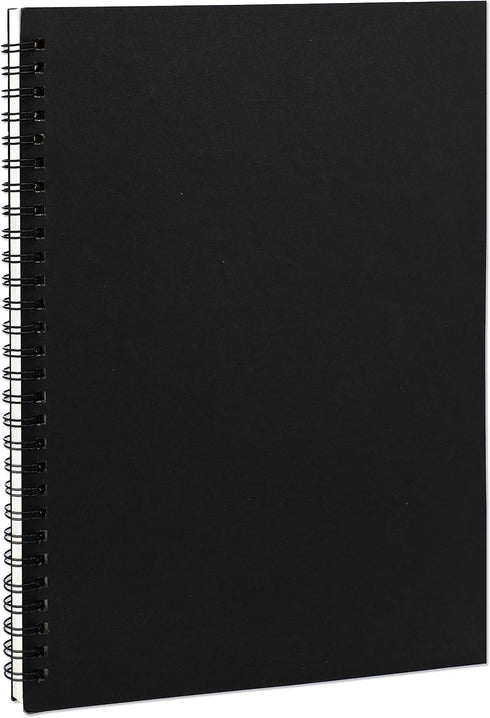 DSTELIN 10 inch x 7.5 inch, 100GSM, Blank Spiral Notebook, 1-Pack, Soft Cover, Sketch book, 120 Pages / 60 Sheets, (Black)...