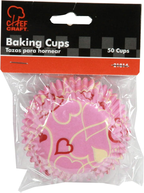 Chef Craft Paper Patterned Cupcake Liners, 50 count, Pink/White/Red...