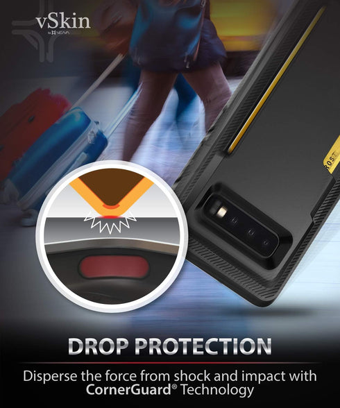 VENA Galaxy S10 Wallet Case - vSkin Slim Credit Card Holder Case Cover Designed for Samsung S10 - Black...