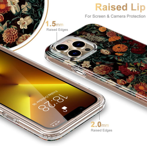 Esdot for iPhone 13 Pro Max Case with Built-in Screen Protector,Military Grade Cover with Fashion Designs for Women Girls,Protective Phone Case 6....