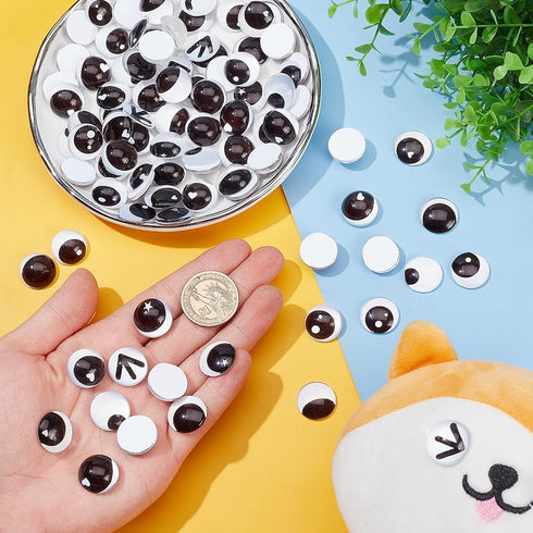OLYCRAFT 96 Pcs 24 Styles Glass Craft Eyes 0.7 inch Half Round Glass Puppet Eyes Stuffed Crochet Eyes Animal Eye Crochet Crafts Making for DIY Cla...