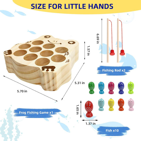Wooden Magnetic Fishing game for Toddlers 1-3, Montessori Sensory Busy Board Educational Learning Fine Motor Skills Toys for 1 2 3 Years Old Boys ...