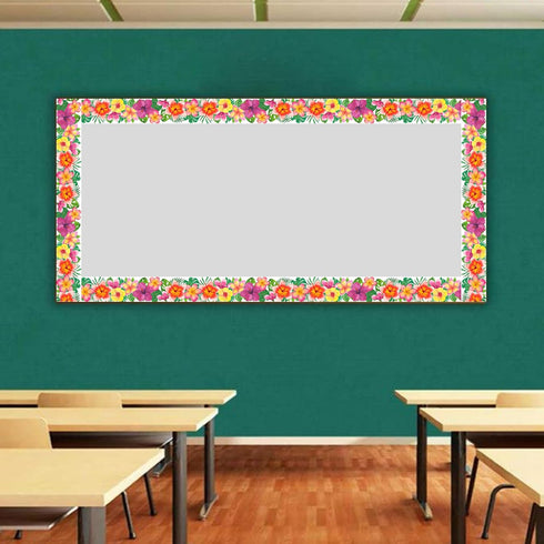 49.2 Ft Tropical Bulletin Board Border, Self-Adhesive Tropical Leaves Flowers Bulletin Board Border Trim for Summer Back to School Classroom Home ...