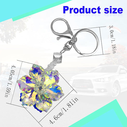 Crystal Glass Flower Bling Keyring, Multi-Color Art Snowflake Crystals Gemstone Aesthetic, Car Keychains for Men and Women, Auto Accessories, Fami...
