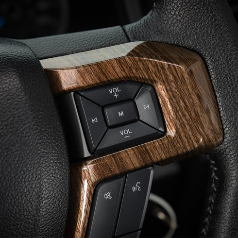 Voodonala Wood Grain Steering Wheel Decorative Trim Car Steering Wheel Cover for 2015 2016 2017 2018 2019 2020 Ford F150 F250 F350 Super Duty...