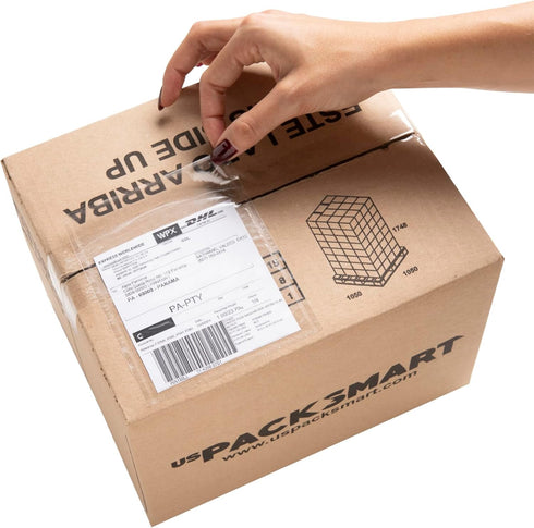 USPACKSMART 100 Units, 4.5"x5.5" Clear Packing List Shipping Label Envelopes - Heavy Duty Adhesive, Ideal for Labels, Invoices & Documents...