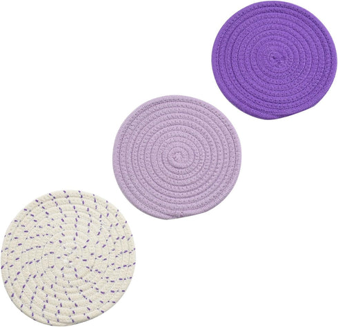 Pot Holders Set Trivets Set 100% Pure Cotton Thread Weave Hot Pot Holders Set (Set of 3) Stylish Coasters, Hot Pads, Hot Mats, Spoon Rest For Cook...