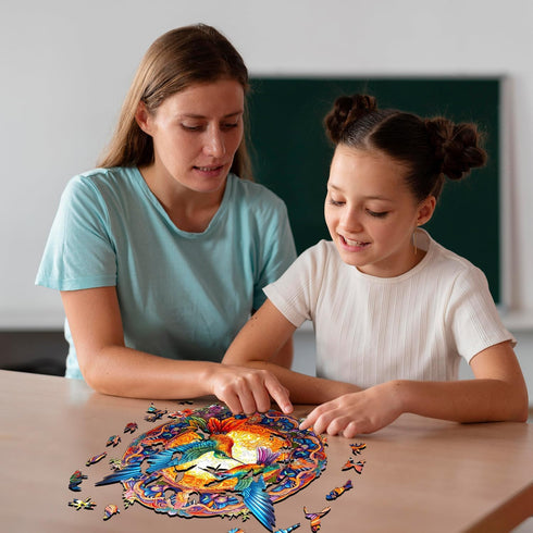 Wooden Puzzles for Adults, Hummingbird Wooden Jigsaw Puzzles, Unique Animal Shape Puzzles, Christmas Thanksgiving Gifts for Family Friend(S-7.9 * ...