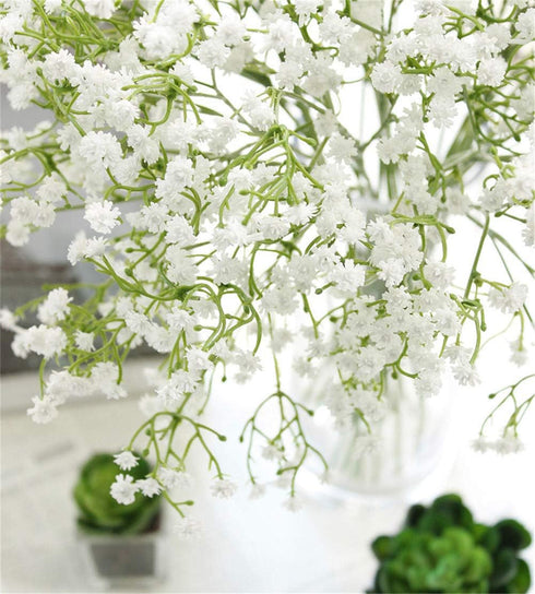 9 Pack Real Touch Artificial Baby's Breath Flowers - 21" Bendable Stems for Wedding Bouquets, Home Centerpieces & Outdoor Decor (Waterproof, Dustp...