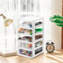 Hedume Desktop Drawer, Clear 5 Drawer Desktop Storage Unit, White Frame with Clear Drawers, Drawer Unit...